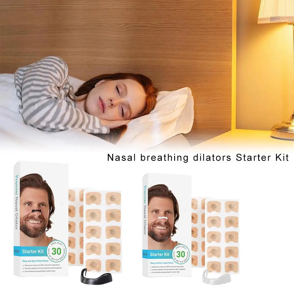 30Pcs Nasal Breathing Dilators Starter Kit Nasal Respiratory Dilator Anti-Snoring Patch Magnetic Patch Closed Loop Anti-Snoring