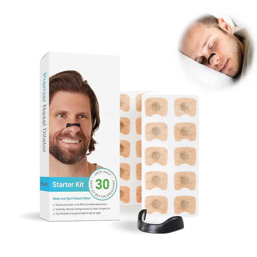 30Pcs Nasal Breathing Dilators Starter Kit Nasal Respiratory Dilator Anti-Snoring Patch Magnetic Patch Closed Loop Anti-Snoring