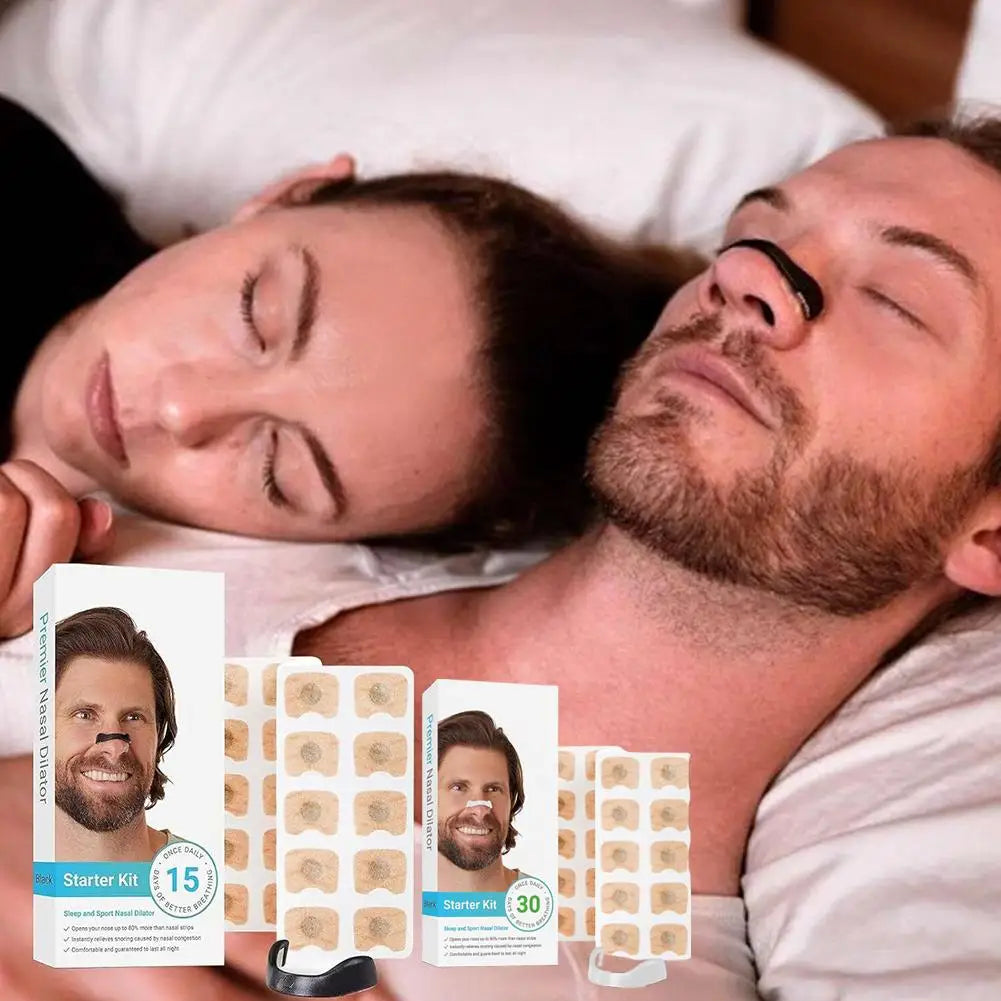 30Pcs Nasal Breathing Dilators Starter Kit Nasal Respiratory Dilator Anti-Snoring Patch Magnetic Patch Closed Loop Anti-Snoring