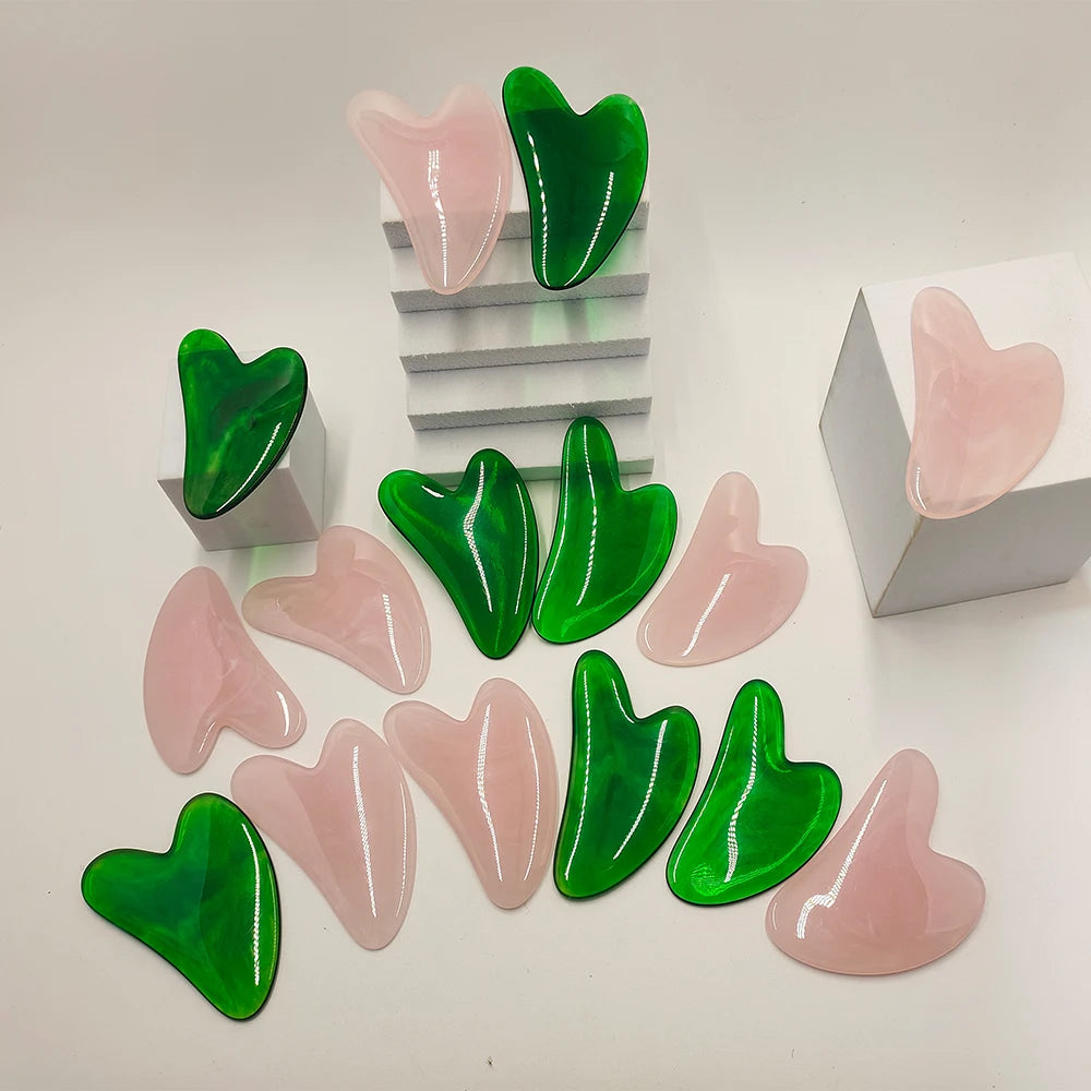 1PCS Resin Guasha Scraper Facial Massager Gouache Scraper Face Massage Acupuncture Gua Sha Board Acupoint Eye Care SPA Detox