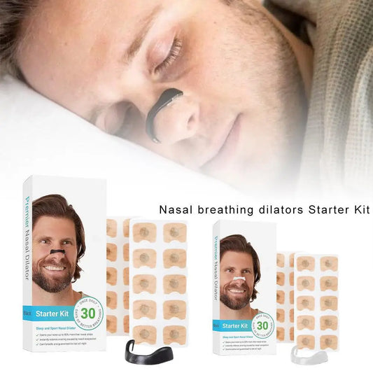 30Pcs Nasal Breathing Dilators Starter Kit Nasal Respiratory Dilator Anti-Snoring Patch Magnetic Patch Closed Loop Anti-Snoring