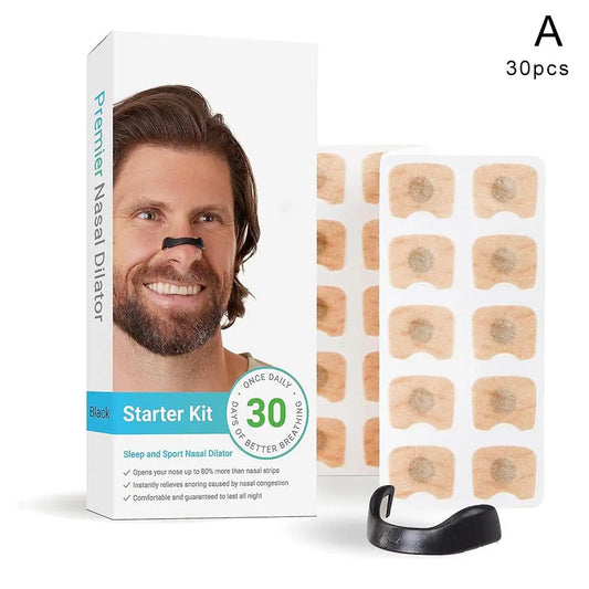 30Pcs Nasal Breathing Dilators Starter Kit Nasal Respiratory Dilator Anti-Snoring Patch Magnetic Patch Closed Loop Anti-Snoring